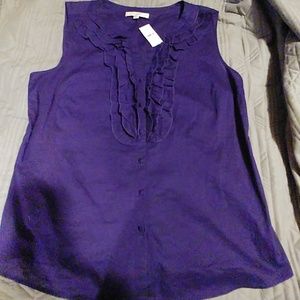 Loft sleeveless purple blouse brand new size XL